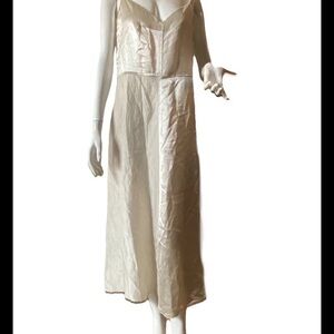 Zara Chic Sheath Midi With Two Tone Eggshell/Cream, Minimalistic & Elegant SizeM
